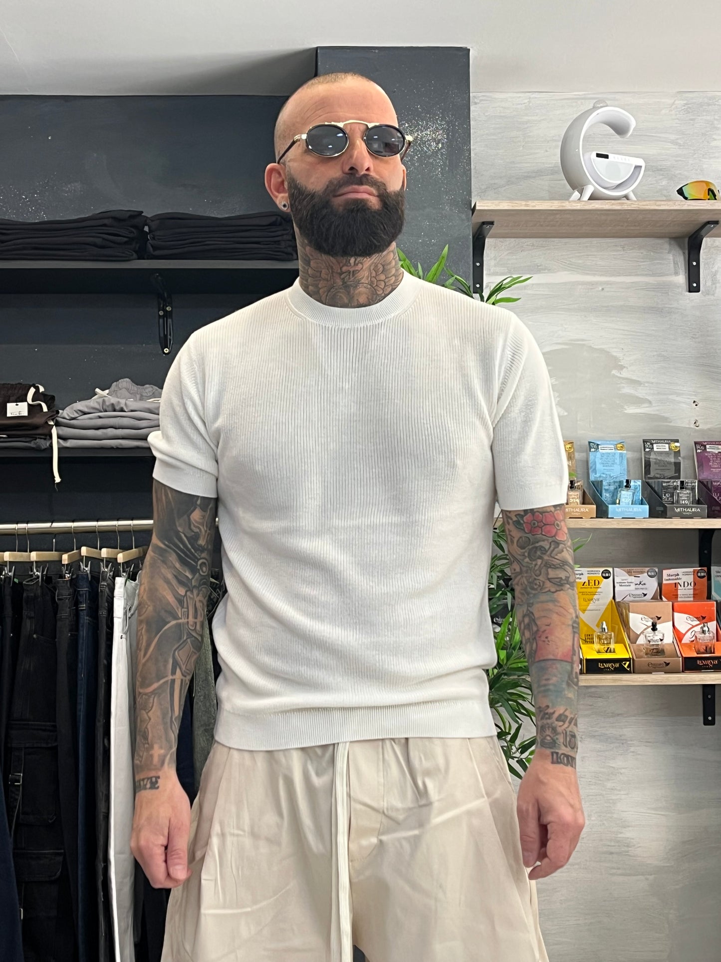 Maglia girocollo Bianca