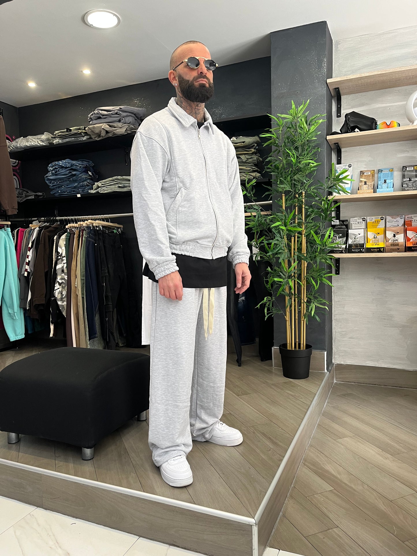 TUTA COTONE ZIP GRIGIO NIKE