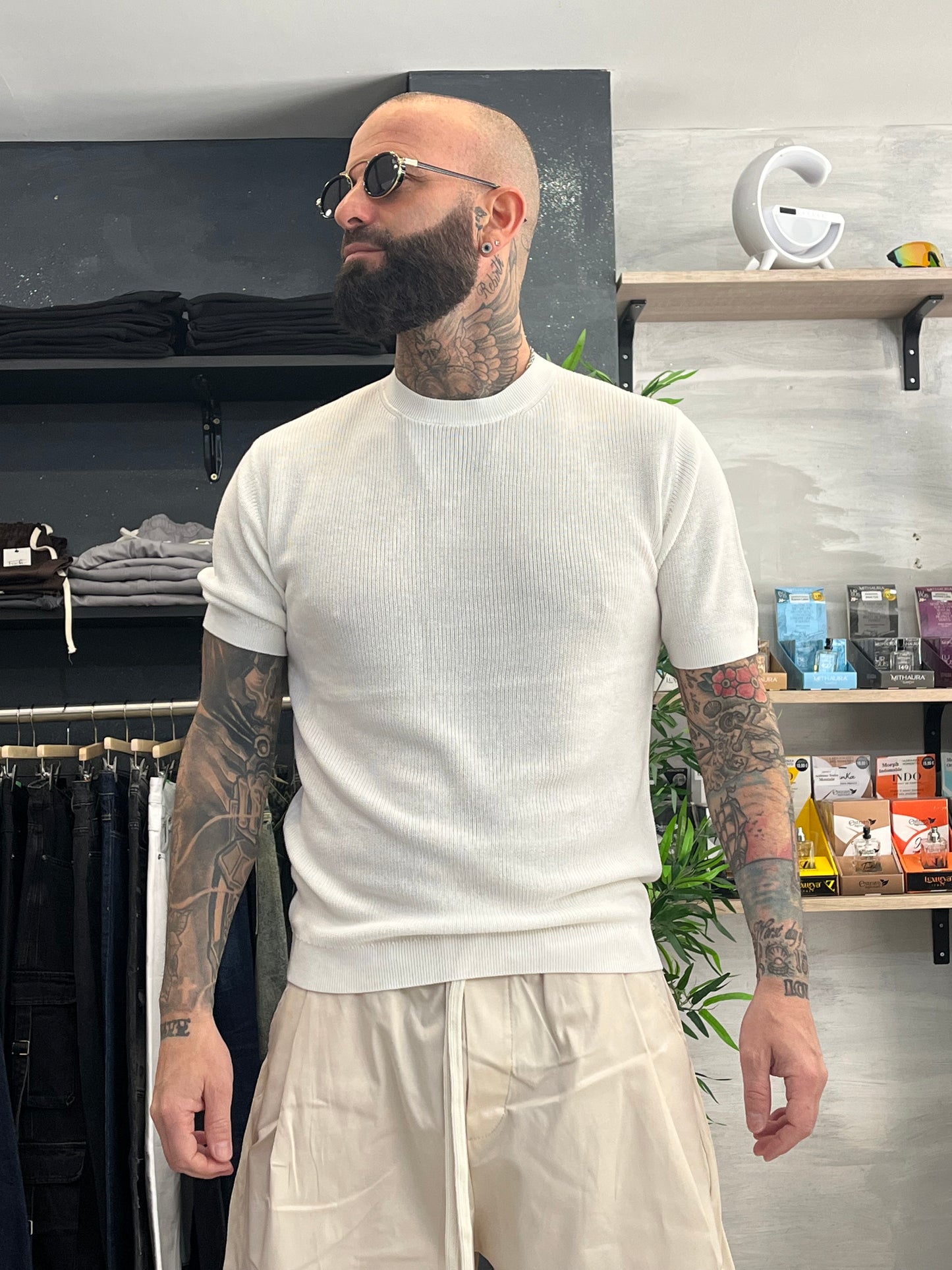 Maglia girocollo Bianca