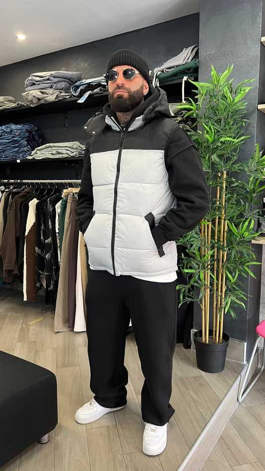 SMANICATO NERO/GRIGIO