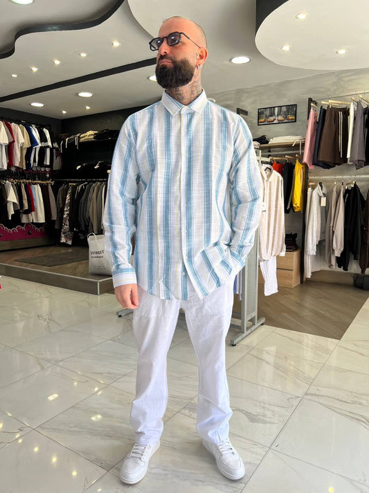 Pantalone bianco lino
