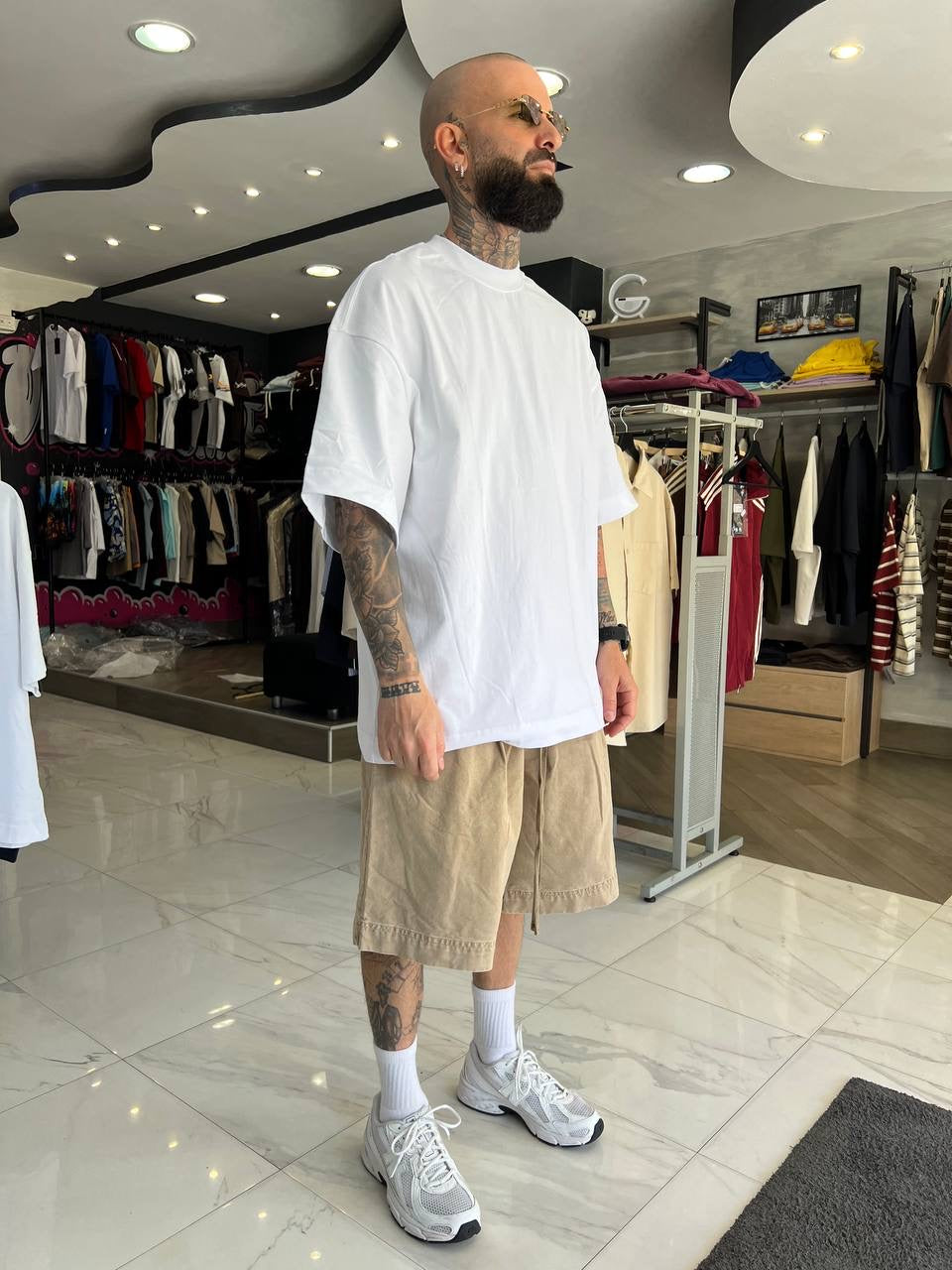 Pantaloncino slavato Camel cotone