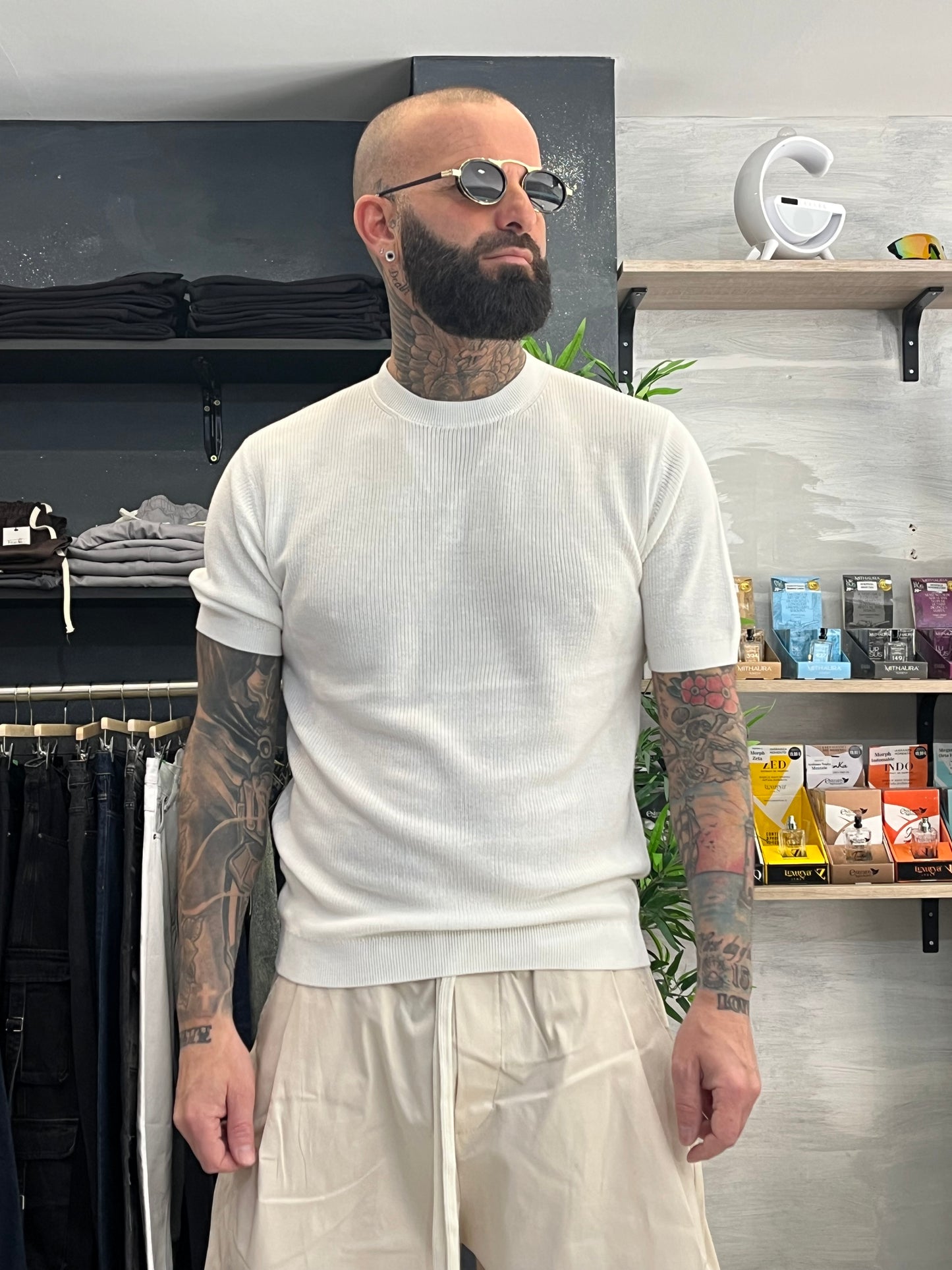 Maglia girocollo Bianca