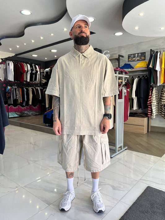 Cargo slavato beige