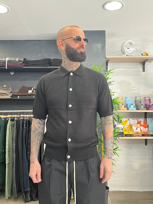 Polo Bottoni Nera