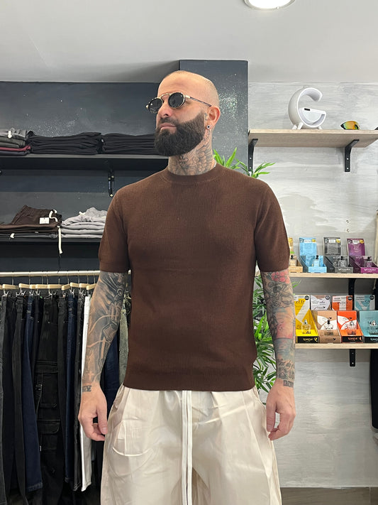 Maglia girocollo Marrone
