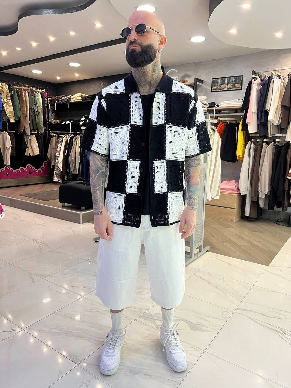 Denim bianco oversize
