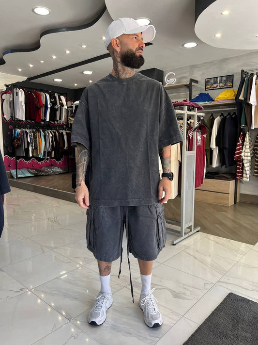 Cargo slavato grigio scuro