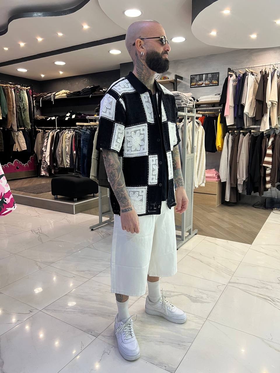 Denim bianco oversize