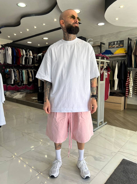Pantaloncino slavato rosa cotone