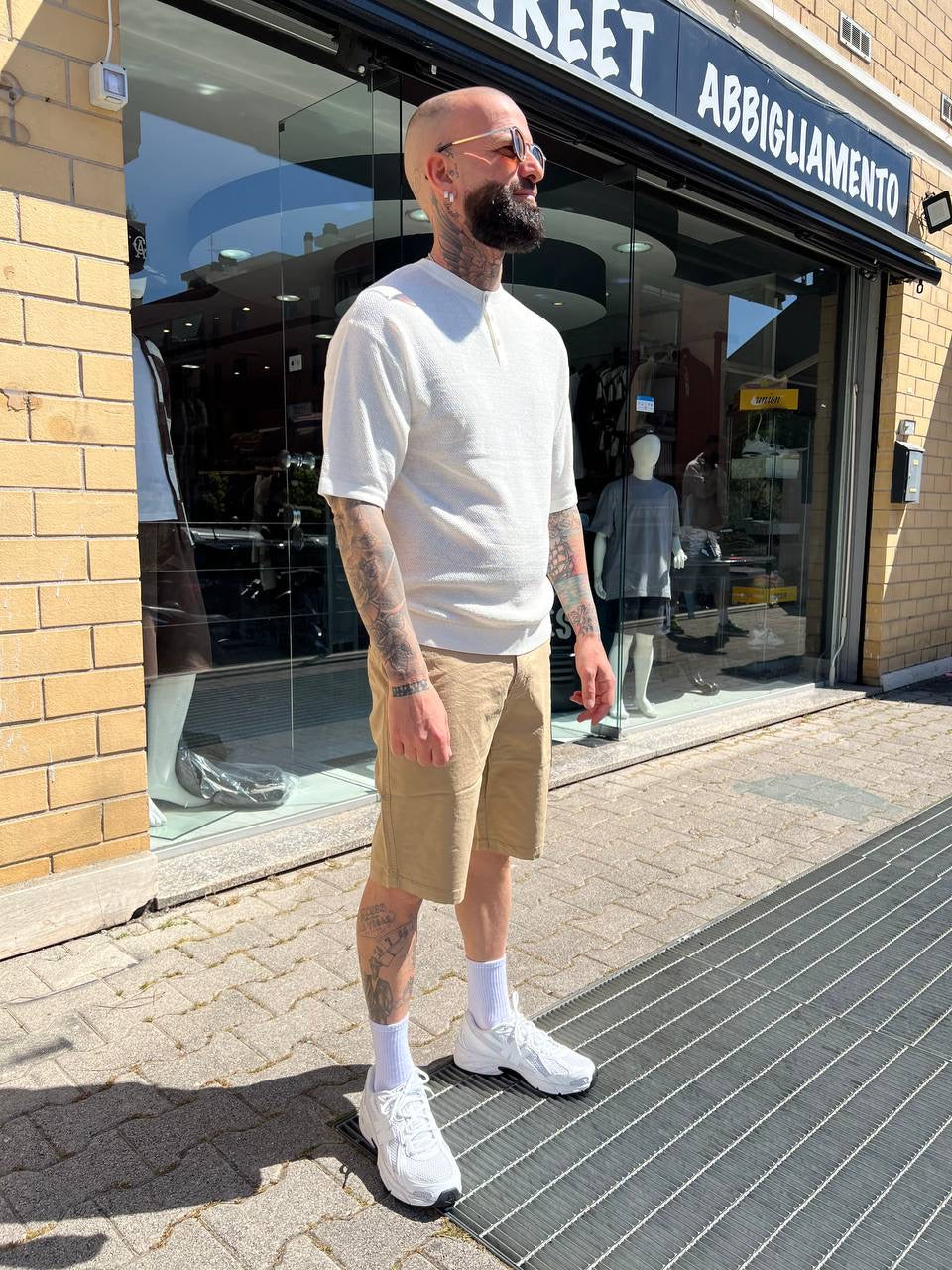 Pantalone slim casual Camel cotone