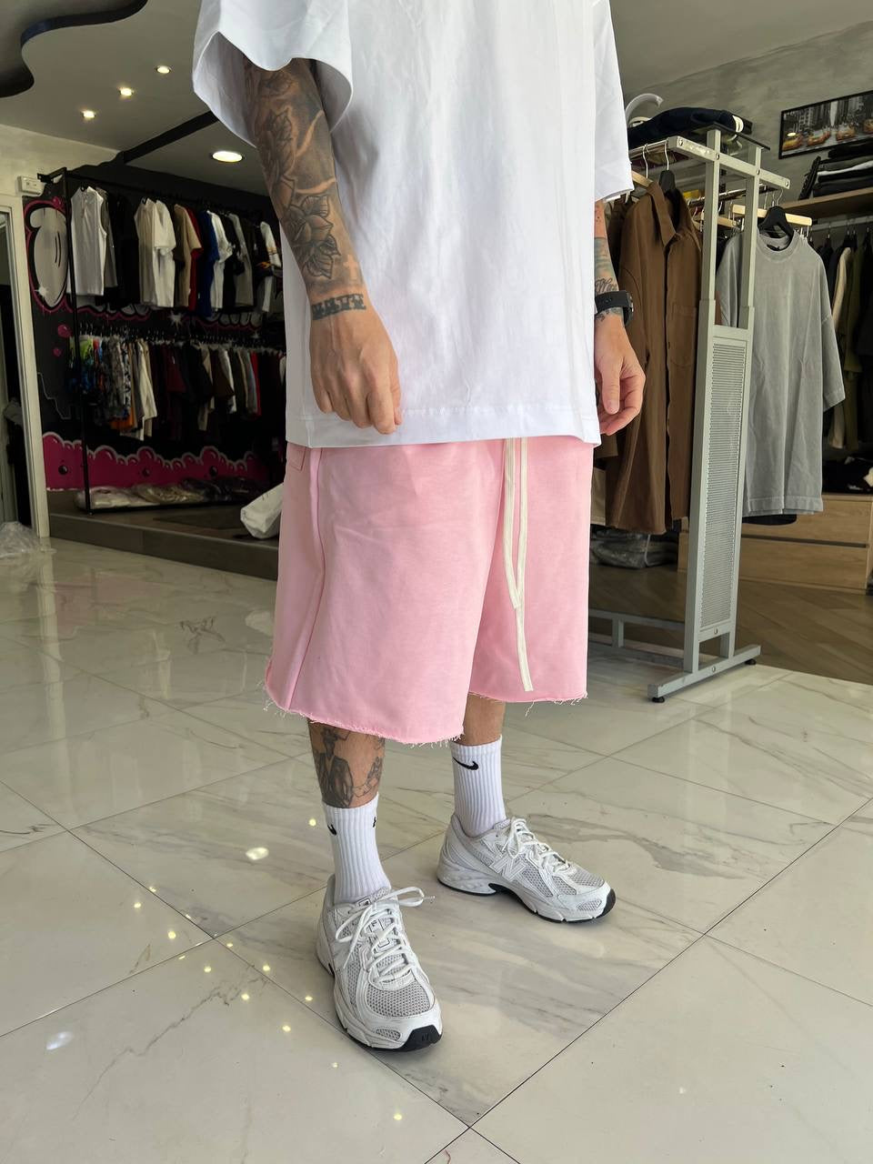 Pantaloncino di tuta 100%Cotone rosa